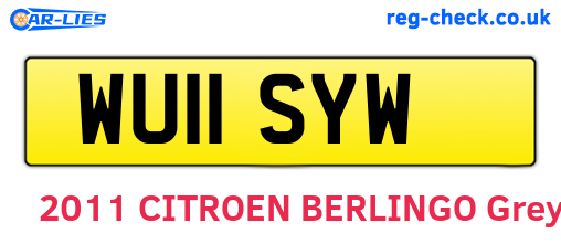 WU11SYW are the vehicle registration plates.