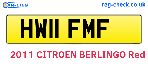 HW11FMF are the vehicle registration plates.