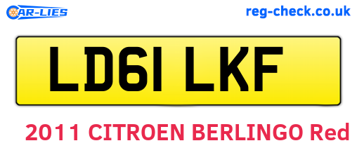 LD61LKF are the vehicle registration plates.