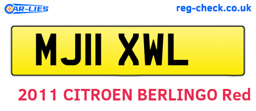 MJ11XWL are the vehicle registration plates.