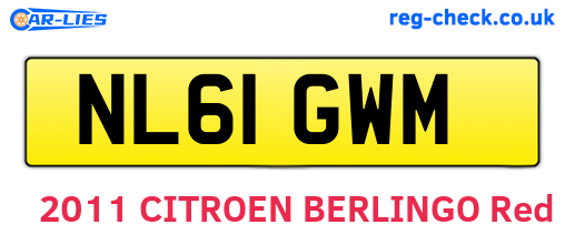 NL61GWM are the vehicle registration plates.