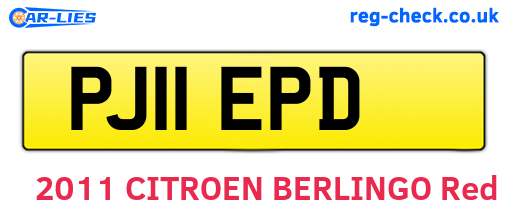 PJ11EPD are the vehicle registration plates.