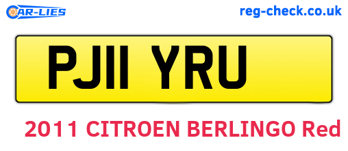 PJ11YRU are the vehicle registration plates.