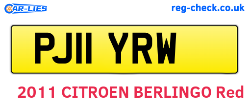 PJ11YRW are the vehicle registration plates.
