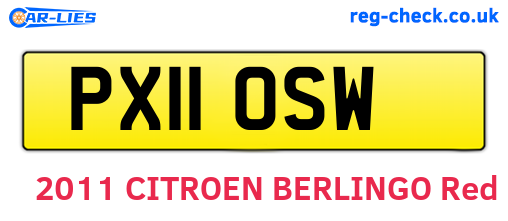 PX11OSW are the vehicle registration plates.