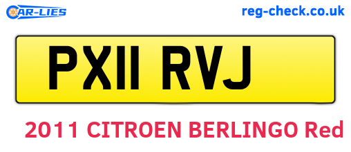 PX11RVJ are the vehicle registration plates.