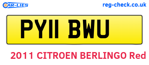 PY11BWU are the vehicle registration plates.
