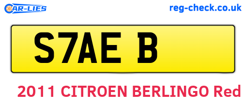 S7AEB are the vehicle registration plates.