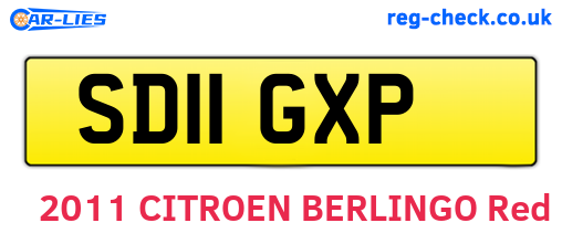 SD11GXP are the vehicle registration plates.