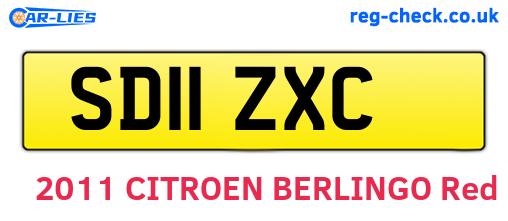 SD11ZXC are the vehicle registration plates.