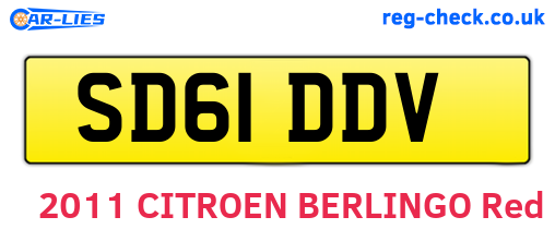SD61DDV are the vehicle registration plates.