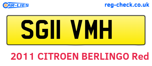SG11VMH are the vehicle registration plates.