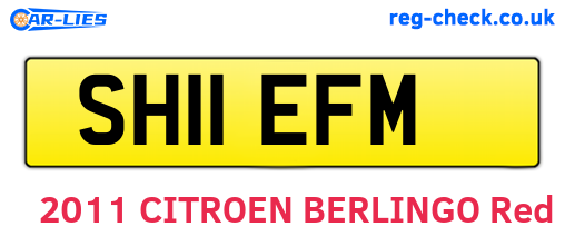SH11EFM are the vehicle registration plates.