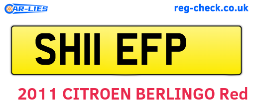 SH11EFP are the vehicle registration plates.