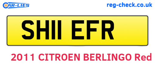 SH11EFR are the vehicle registration plates.