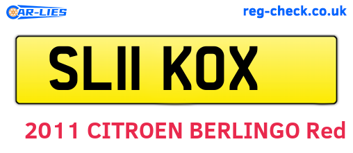 SL11KOX are the vehicle registration plates.