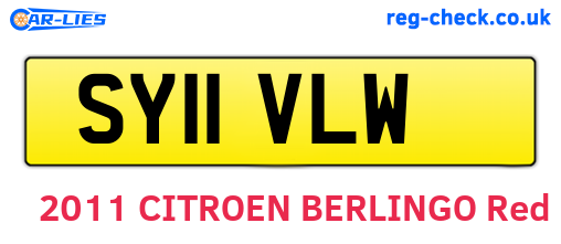 SY11VLW are the vehicle registration plates.