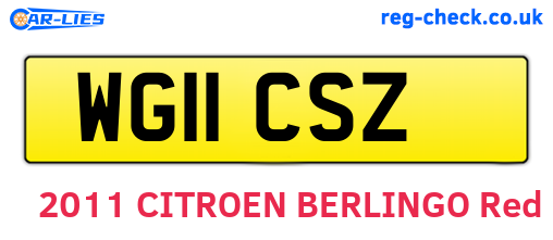 WG11CSZ are the vehicle registration plates.