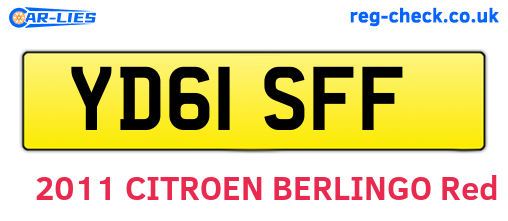 YD61SFF are the vehicle registration plates.