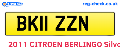 BK11ZZN are the vehicle registration plates.