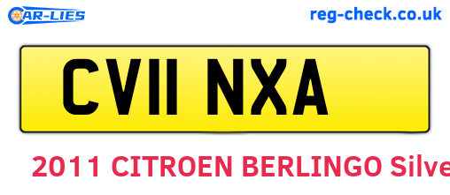 CV11NXA are the vehicle registration plates.