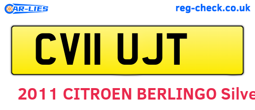 CV11UJT are the vehicle registration plates.