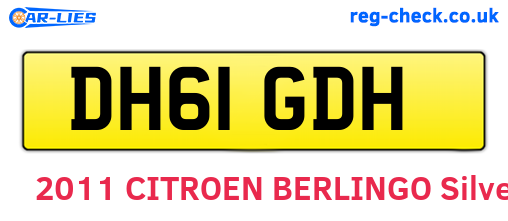 DH61GDH are the vehicle registration plates.