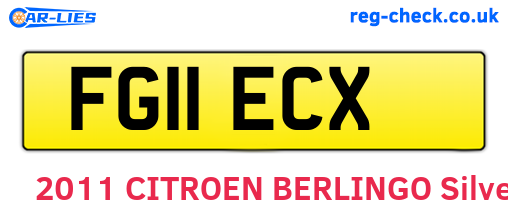 FG11ECX are the vehicle registration plates.