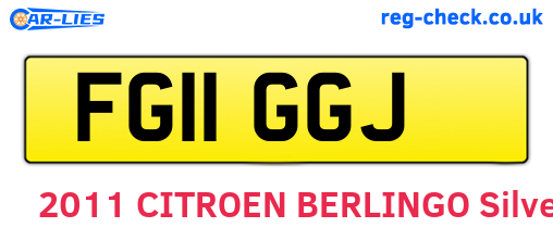 FG11GGJ are the vehicle registration plates.