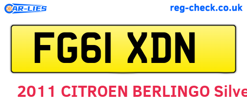 FG61XDN are the vehicle registration plates.