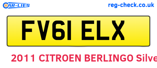 FV61ELX are the vehicle registration plates.