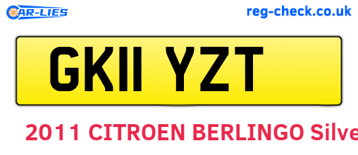 GK11YZT are the vehicle registration plates.