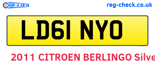 LD61NYO are the vehicle registration plates.