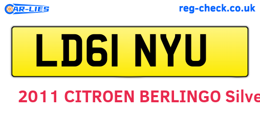 LD61NYU are the vehicle registration plates.