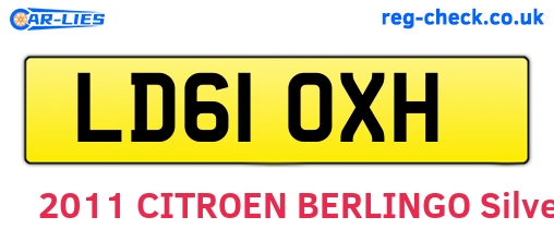 LD61OXH are the vehicle registration plates.