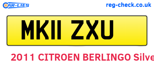 MK11ZXU are the vehicle registration plates.