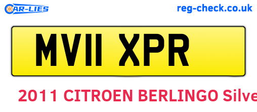 MV11XPR are the vehicle registration plates.