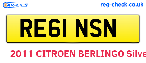 RE61NSN are the vehicle registration plates.