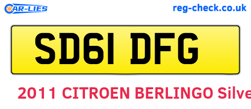 SD61DFG are the vehicle registration plates.