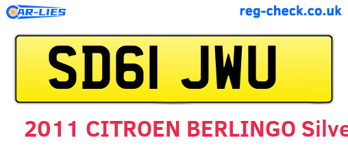 SD61JWU are the vehicle registration plates.