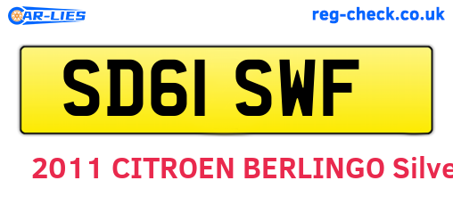 SD61SWF are the vehicle registration plates.