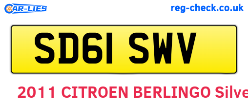 SD61SWV are the vehicle registration plates.