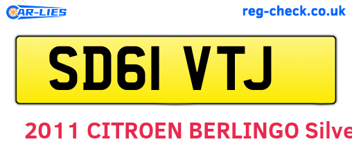 SD61VTJ are the vehicle registration plates.