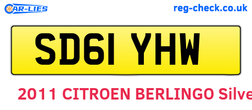 SD61YHW are the vehicle registration plates.