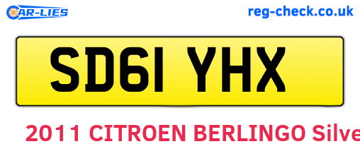 SD61YHX are the vehicle registration plates.