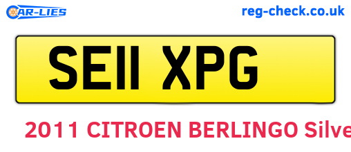 SE11XPG are the vehicle registration plates.