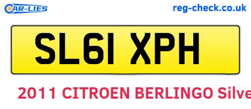 SL61XPH are the vehicle registration plates.