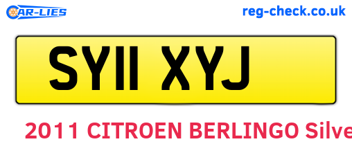 SY11XYJ are the vehicle registration plates.