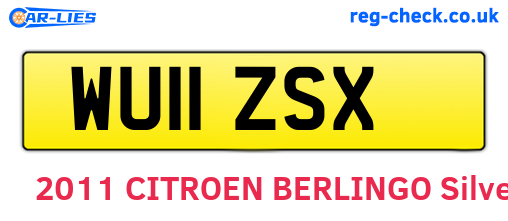 WU11ZSX are the vehicle registration plates.