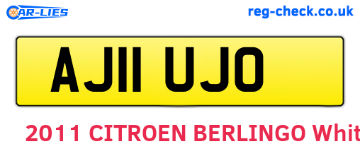 AJ11UJO are the vehicle registration plates.